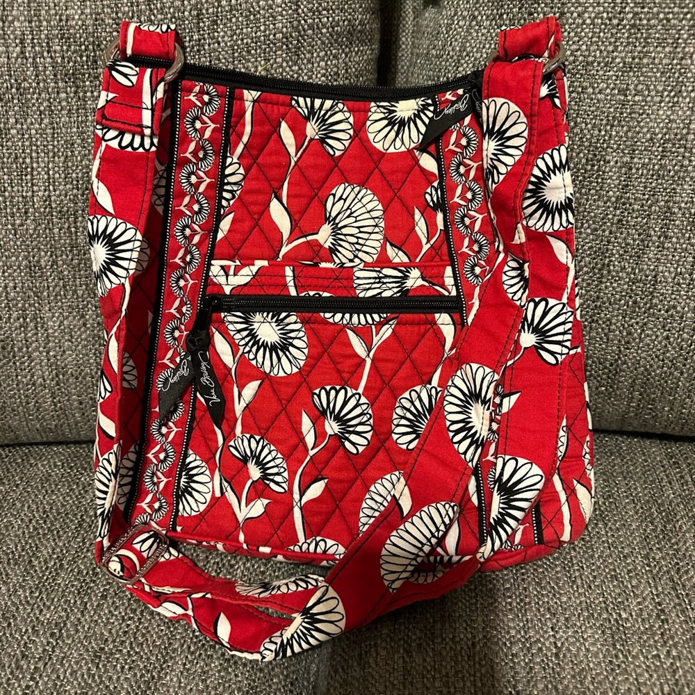 Vera Bradley red floral Hipster bag